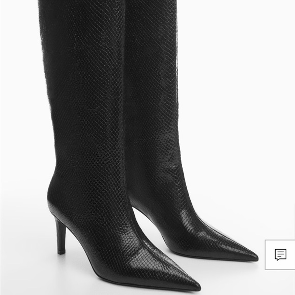 mango snakeskin texture boots - Picture 2 of 6